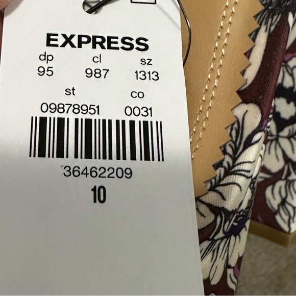 Express platform square toe floral sandal block heel size 10 - Picture 13 of 13